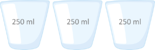 cốc nước mililit